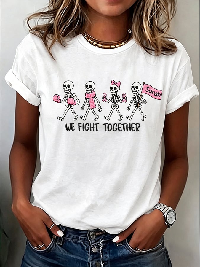 Women's Casual Breast Cancer Awareness Print Top