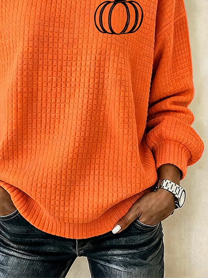 Women's Casual Autumn Printed Pullover Sweatshirt