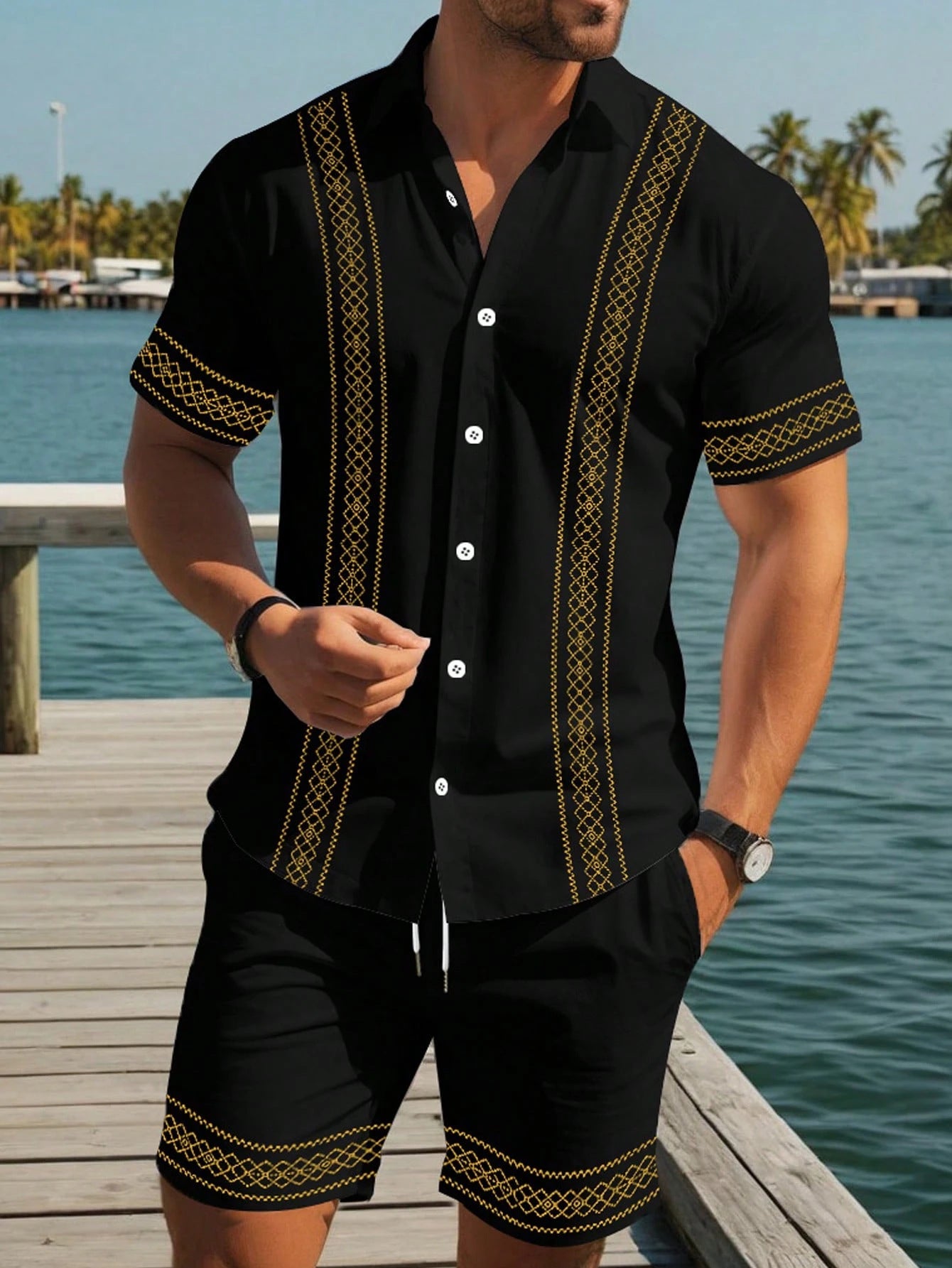 Men‘s Summer Holiday Hawaiian Shirt Set