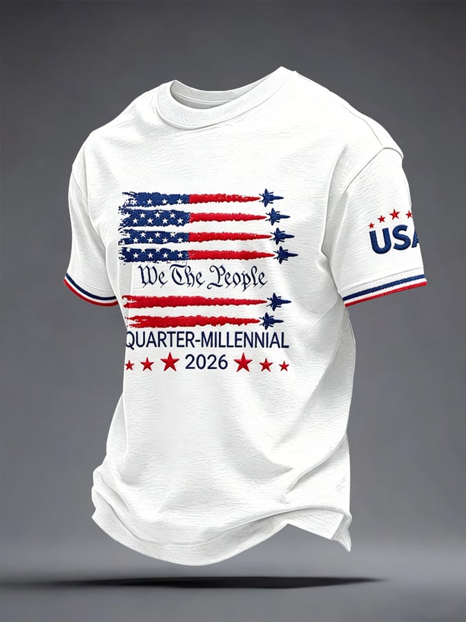 Men's 250th Anniversary Printed Casual T-Shirt