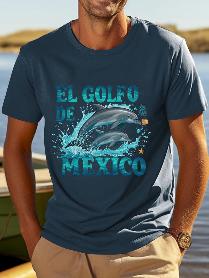 Men's "The Gulf of Mexico" Dolphin Print T-Shirt