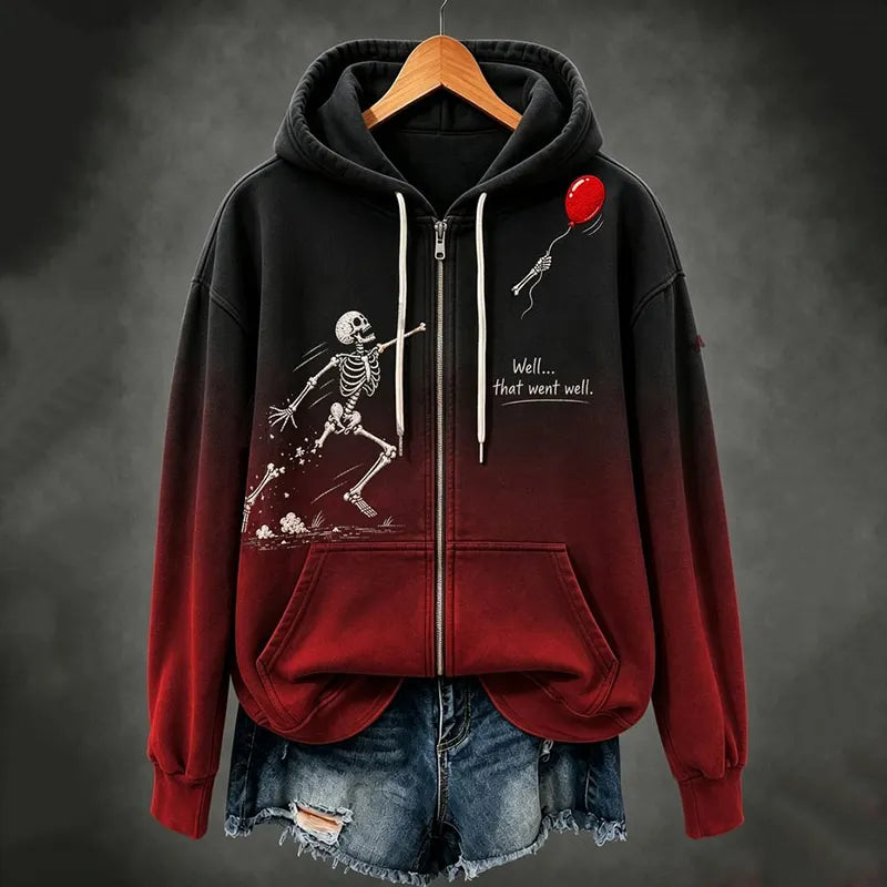 Women's Halloween "lost Balloon" Zip-up Hoodie