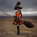 Women's Gothic Halloween Print Long Sleeve Dress – Halloween Costume
