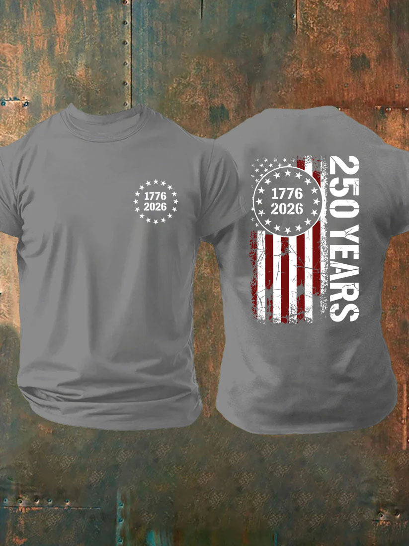 1776 2026 250 Years Pattern 100% Cotton T-Shirt