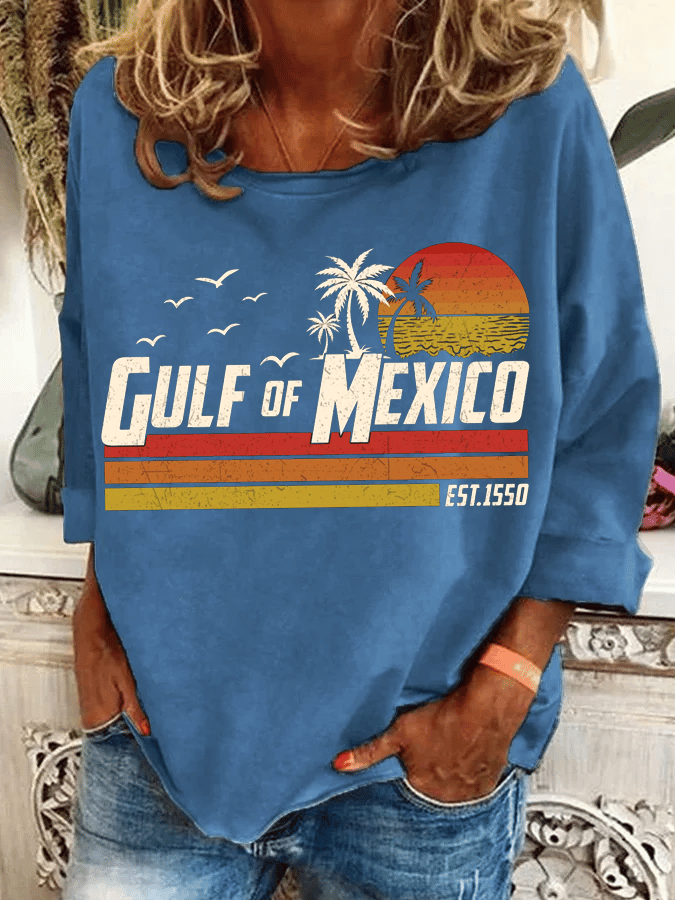 Women's Gulf of Mexico Print Casual Sweatshirt