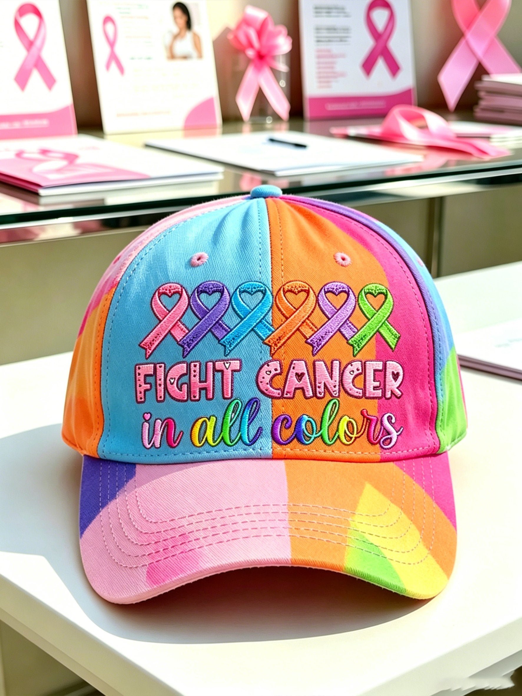 Unisex Breast Cancer Awareness Print Casual Hat