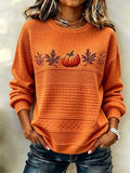 Women'S Casual Pumpkin Print Autumn Top