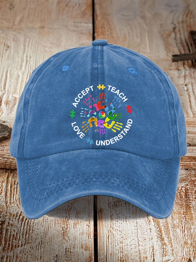 Women's Casual Autism Awareness Print Baseball Cap