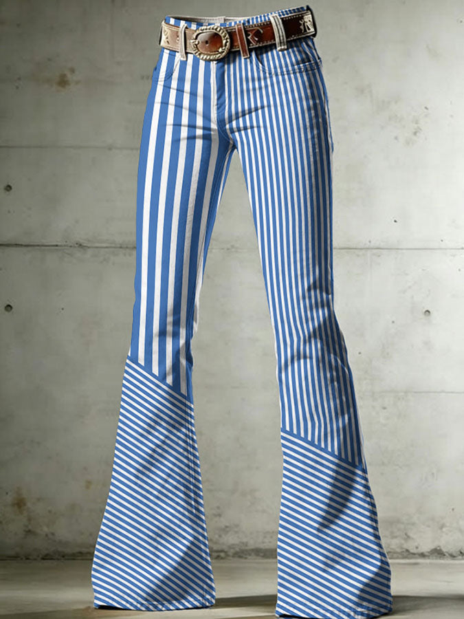 Women'S Breast Cancer Awareness Promotion Pink Stripe Plaid Print Denim Jeans