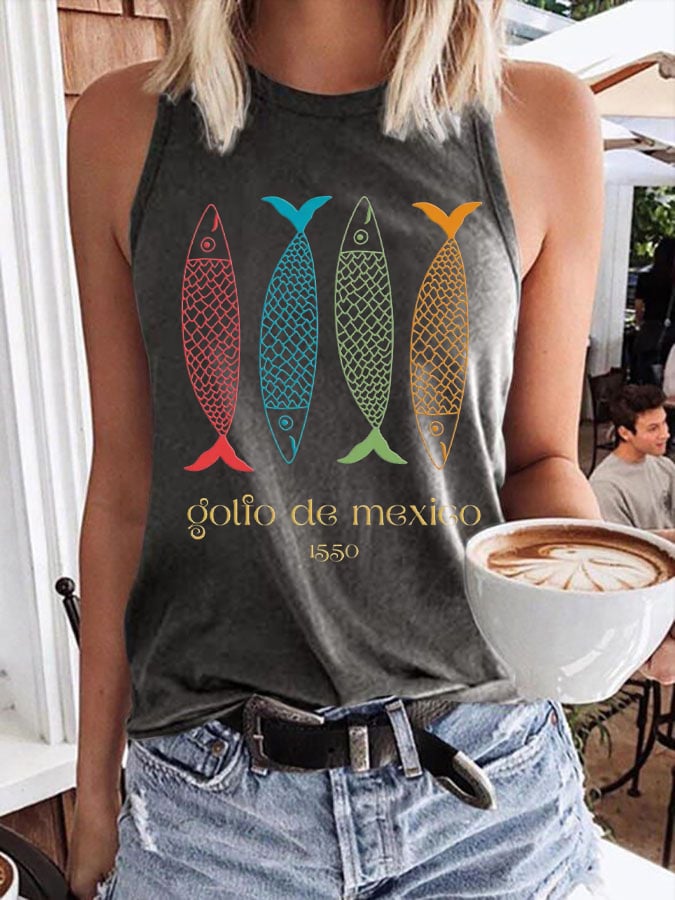 Women's Gulf of Mexico Est 1550 Print Vest