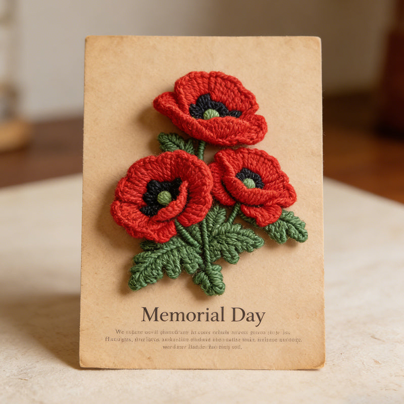 Unisex Memorial Day Poppy Exquisite Brooch