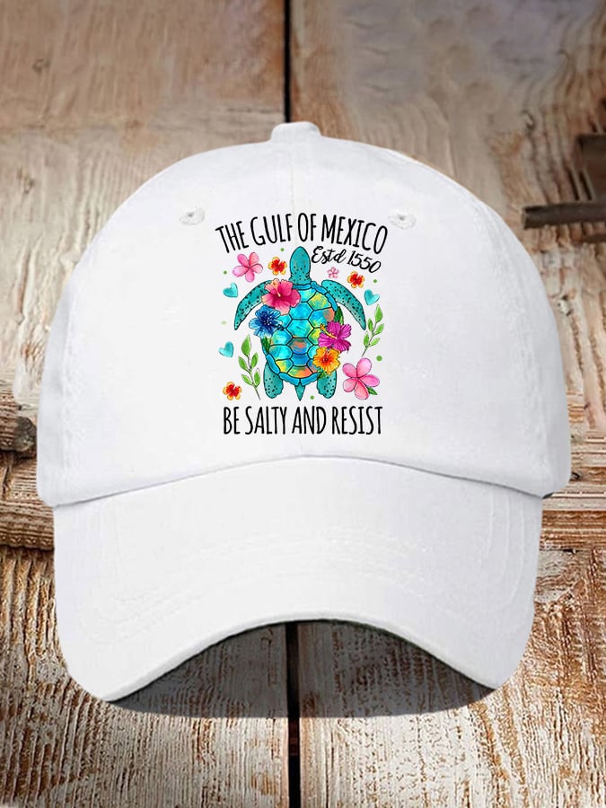 Vintage Gulf Of Mexico Print Baseball Cap