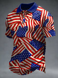 USA Flag Patchwork Polo