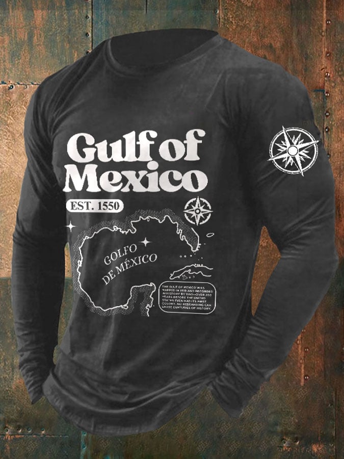 Men's Gulf Of Mexico Print Long Sleeve Top