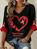 Women's Casual Printed Waffle Top