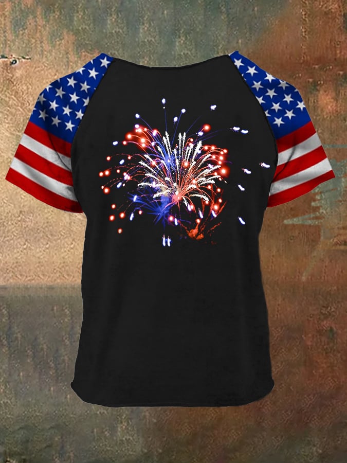 Men's Flag Independence Day Printed T-Shirt