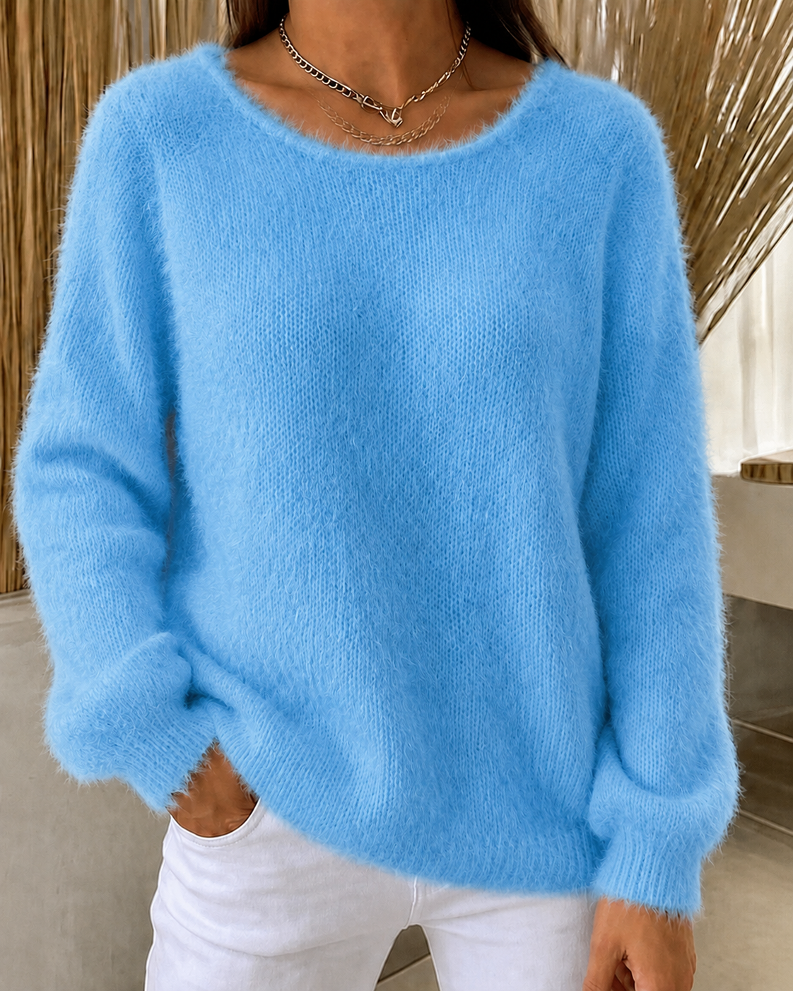 Women'S Solid Color Multi-Color Solid Color Long Sleeved Thin Sweater Top