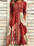 Women'S National flag floral patchwork Print Art Dress