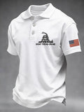 Men's "Don't Tread on Me" Print Casual Short-Sleeve Polo Shirt