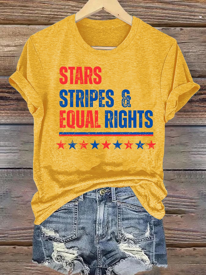 Women's  The Stars and Stripes Print T-Shirt