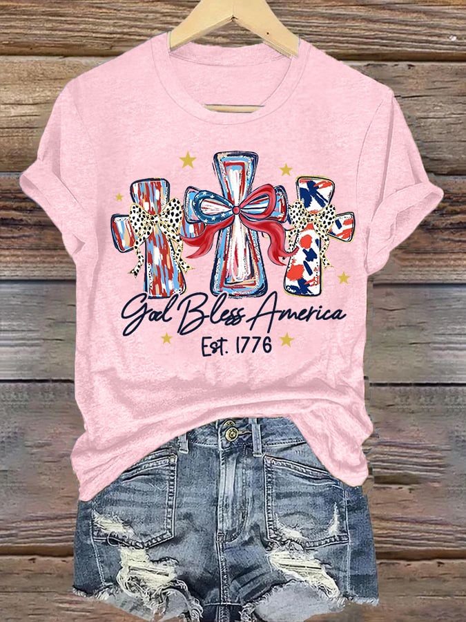 Women's  God Bless America Print T-Shirt