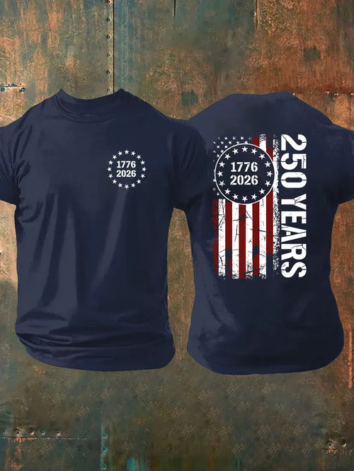 1776 2026 250 Years Pattern 100% Cotton T-Shirt