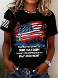 Women'S Casual American 250Th Anniversary Printed Short-Sleeve T-Shirt