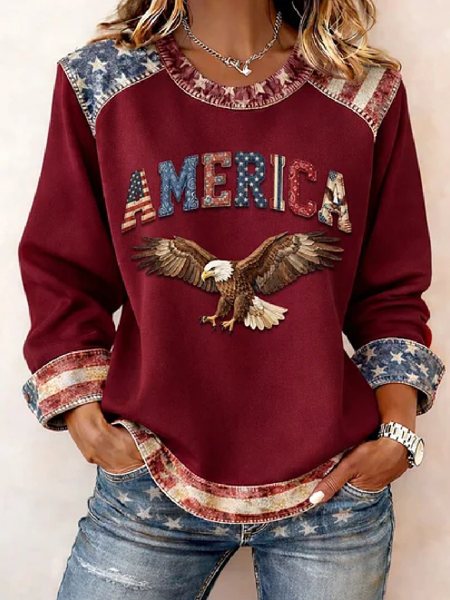 Women's casual hoodie with American 250th anniversary print
