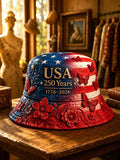 250th Anniversary Freedom  Floral Art Print Bucket Hat
