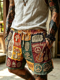 Men's Hippie Art Abstract Pattern All Over Print Shorts