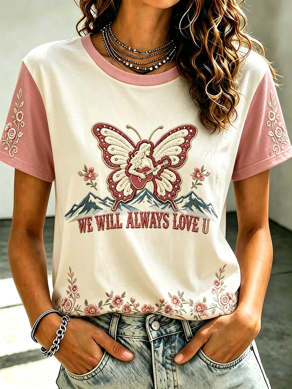 Women's Rip Country Music Lover Queen of Country Printed  T-shirt