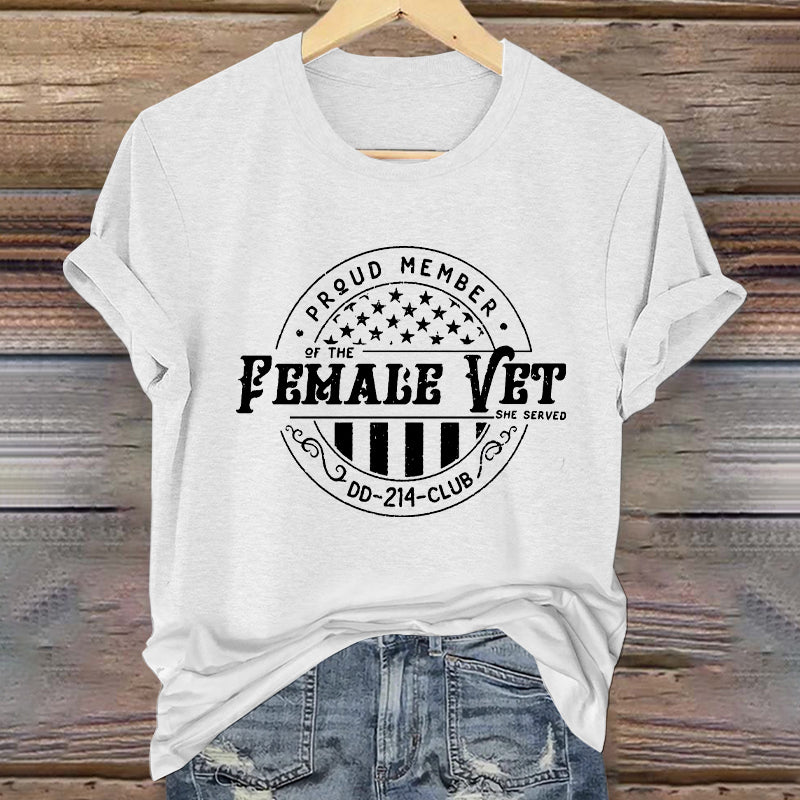Women's Proud Female Veteran Casual T-Shirt