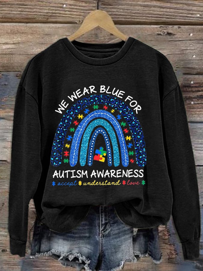 Women's Autism Printed Long Sleeve Sweatshirt