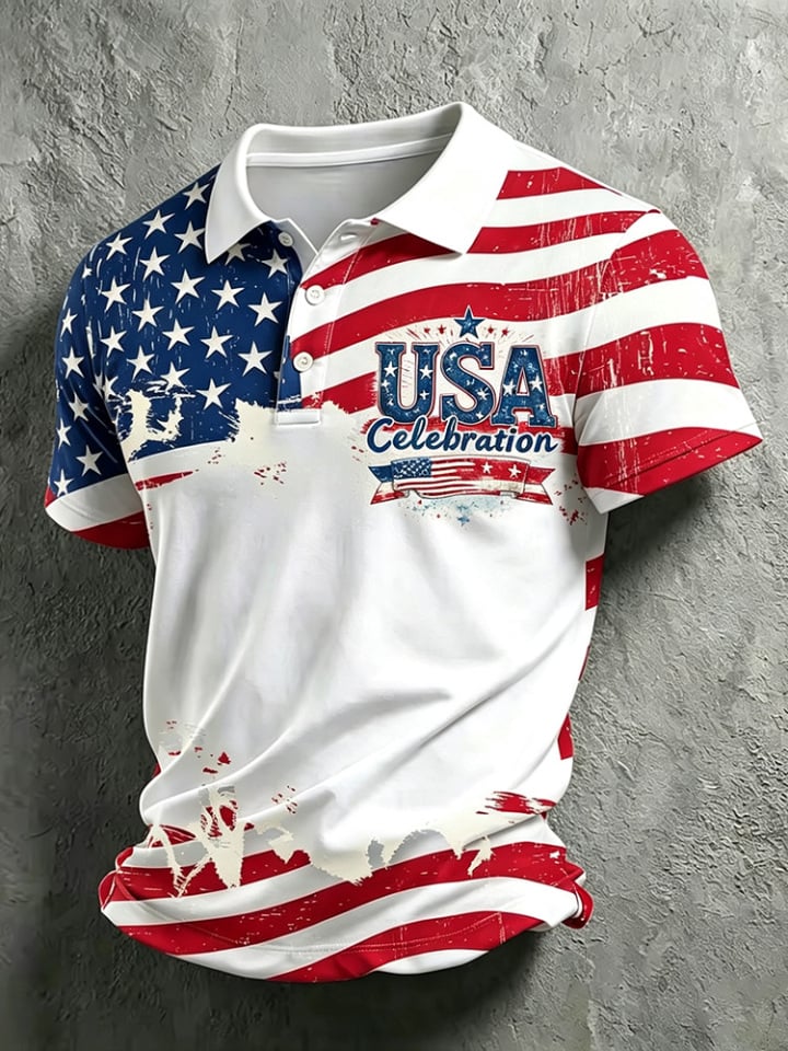 Men's Printed Polo Shirt for USA 250th Anniversary