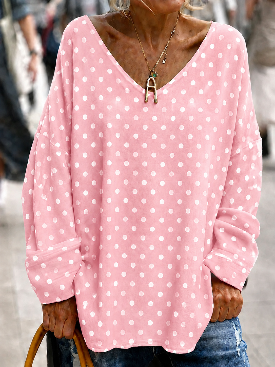 Women'S Breast Cancer Awareness Print Long Sleeve Shirt