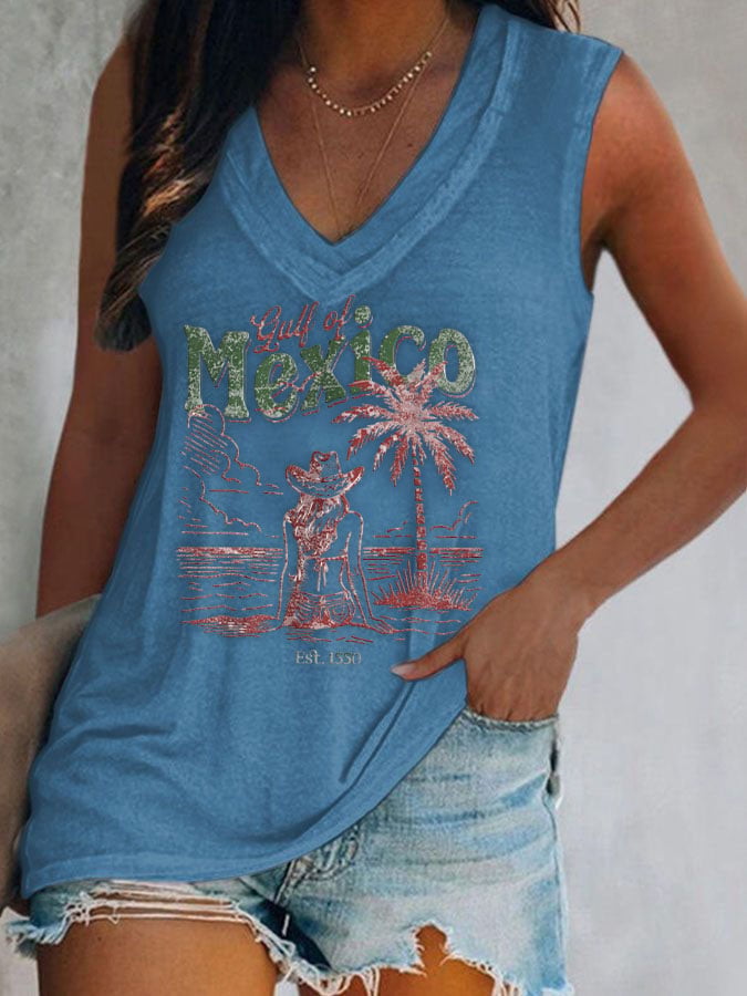 Women's Gulf of Mexico Print Casual Vest