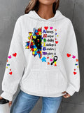 Women'S Autism Awareness Print Casual Hoodie