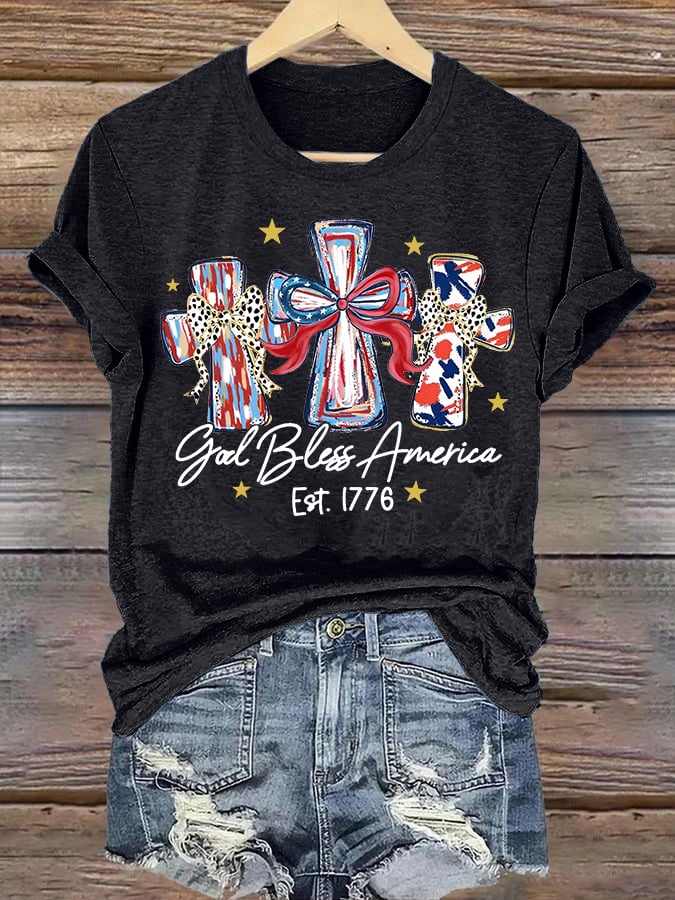 Women's  God Bless America Print T-Shirt