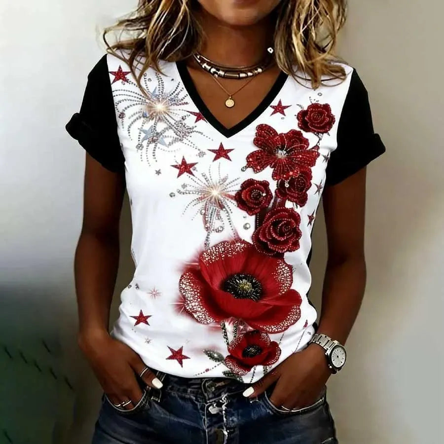 Women's Casual Memorial Day Print T-shirt
