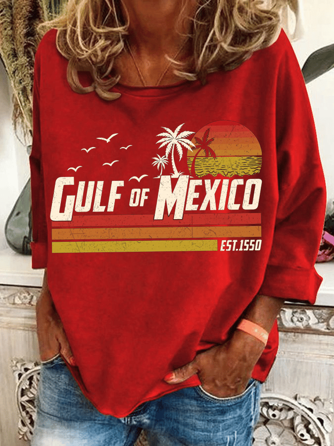 Women's Gulf of Mexico Print Casual Sweatshirt