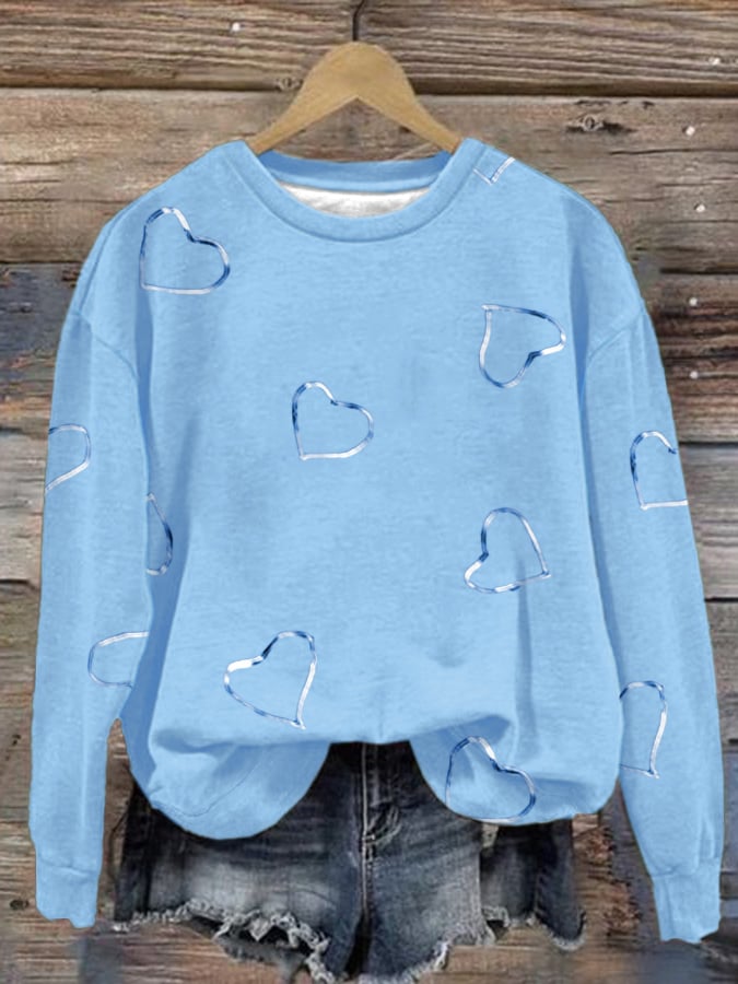 Women's Breast Cancer Awareness Print Long Sleeve Sweatshirt