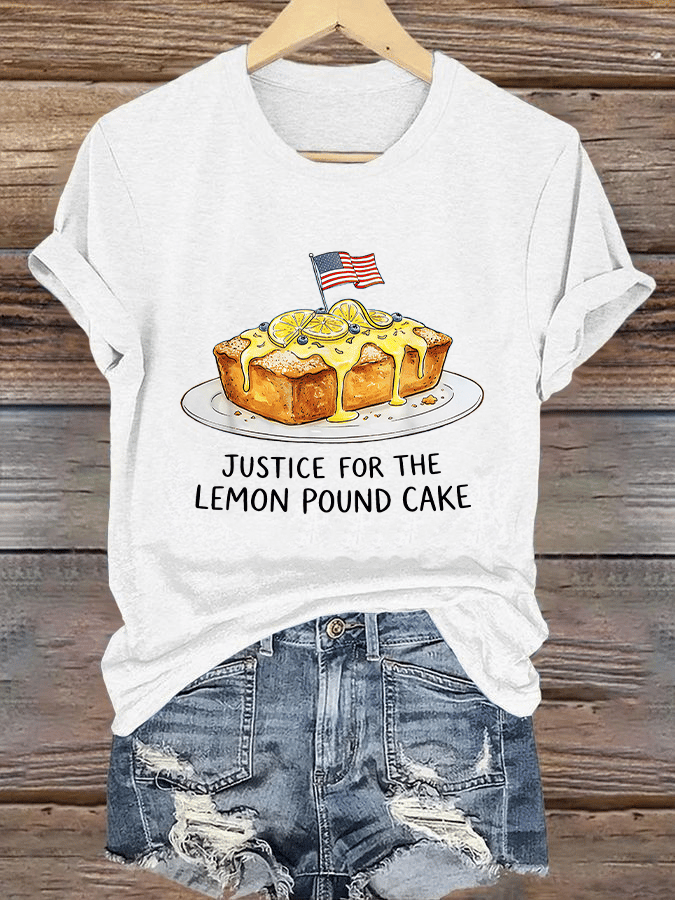 Women's  JUSTICE FOR THE LEMON POUND CAKE Print T-Shirt