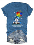 Round Neck Gnome Autism Awareness Accept Understand Love Print T-Shirt
