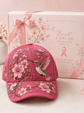 Breast Cancer Awareness Floral Print Hat