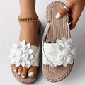 Women's Colorful Floral Decor Thong Sandals