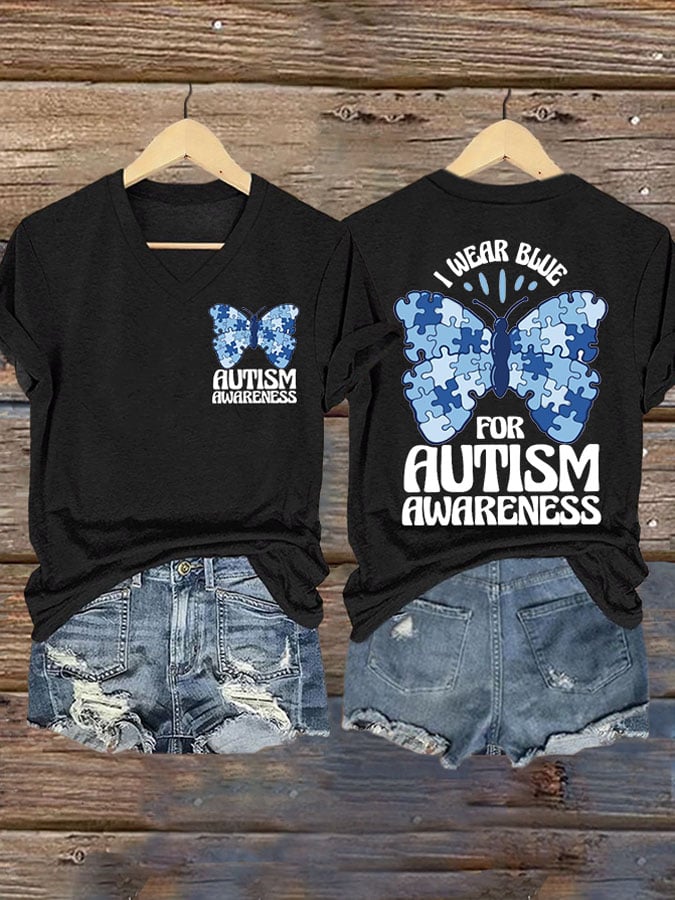 Women's Autism V-neck T-shirt