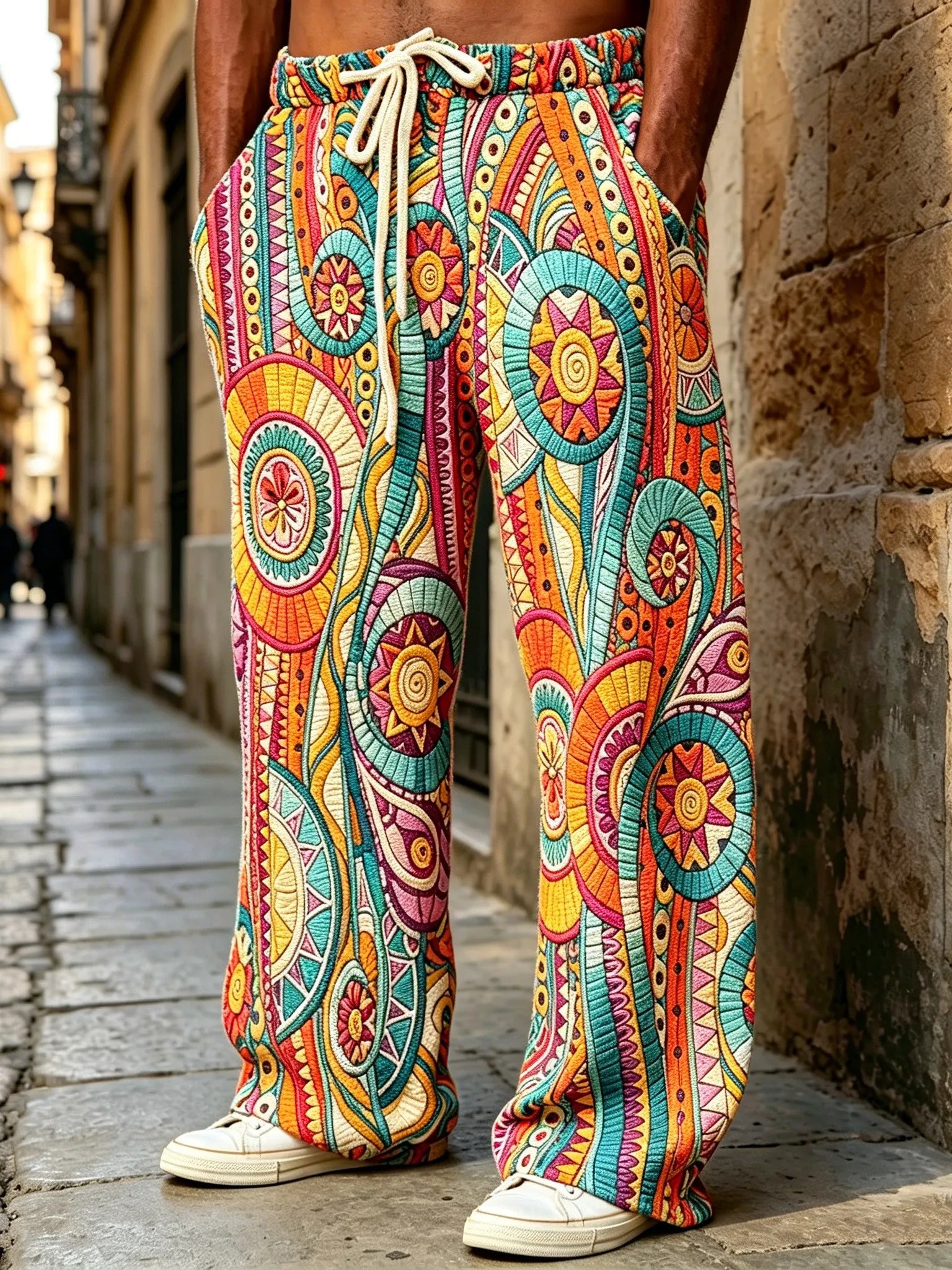 Men's Retro Hippie Bohemian Style Casual Pants