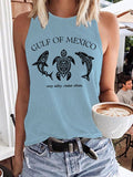 Women’s Retro Gulf Of Mexico Stay Salty Resist Often Print Tank Top