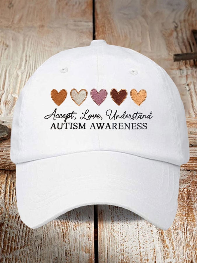 Unisex Accept Love Understand Autism Awareness Print Baseball Cap