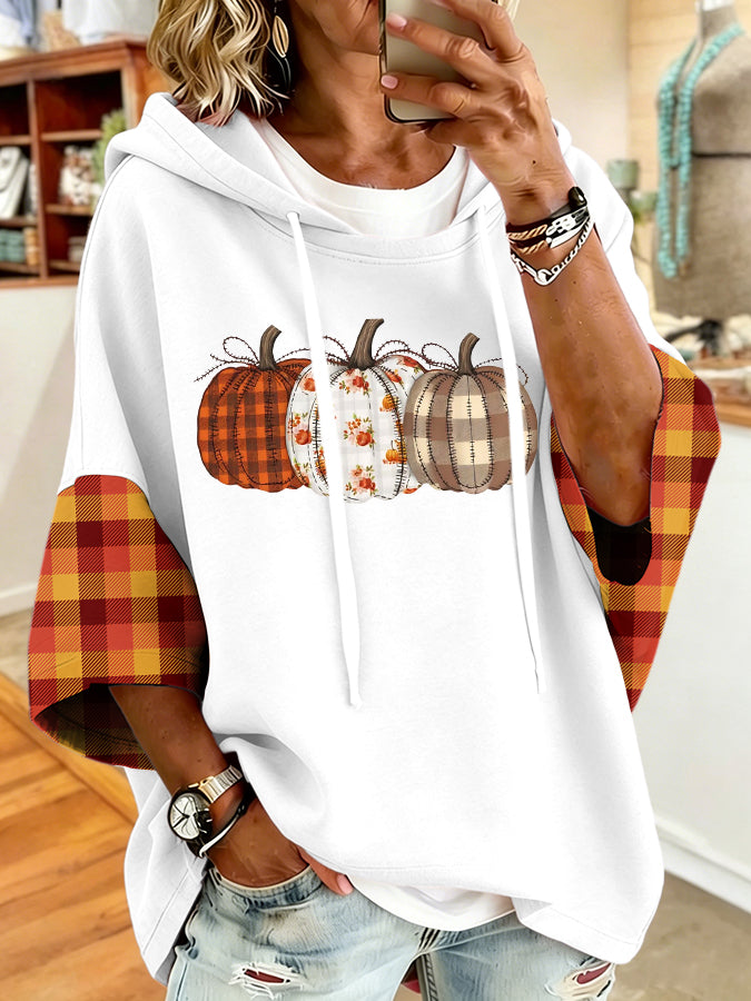 Women'S Vintage Pumpkin Print Hoodie